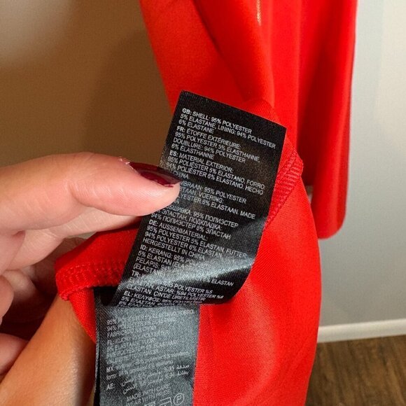 Ted Baker Calizee Lace Insert Skater Dress Red - Picture 6 of 7